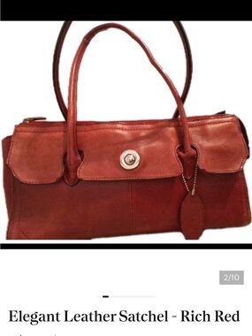 Rich brick red coloured leather bag
